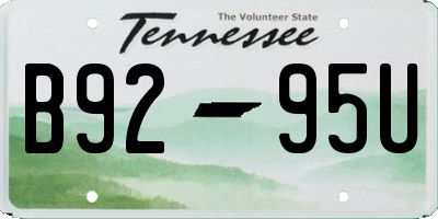TN license plate B9295U