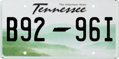 TN license plate B9296I
