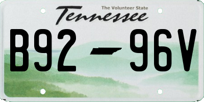 TN license plate B9296V