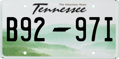 TN license plate B9297I