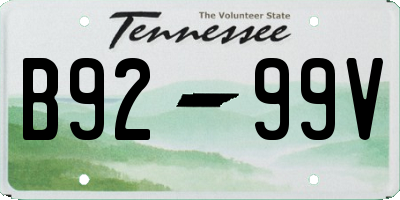 TN license plate B9299V
