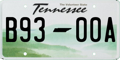 TN license plate B9300A