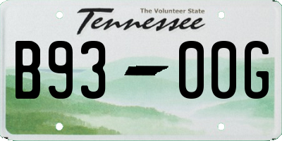 TN license plate B9300G