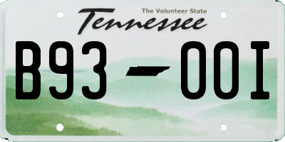 TN license plate B9300I