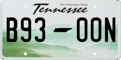 TN license plate B9300N