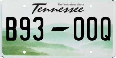 TN license plate B9300Q