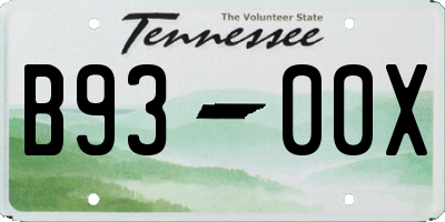 TN license plate B9300X