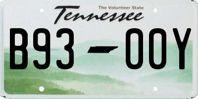 TN license plate B9300Y