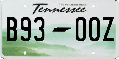 TN license plate B9300Z