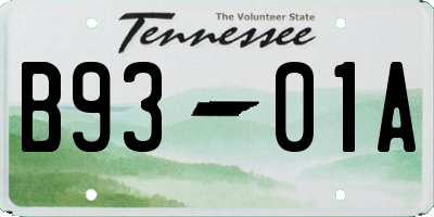 TN license plate B9301A