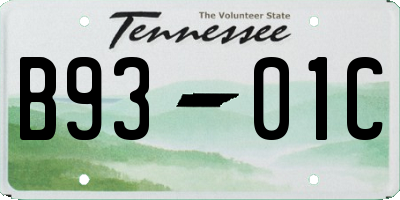 TN license plate B9301C
