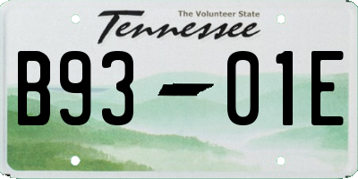 TN license plate B9301E