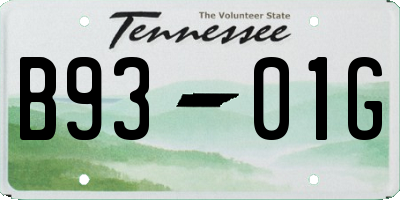 TN license plate B9301G