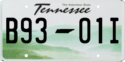 TN license plate B9301I