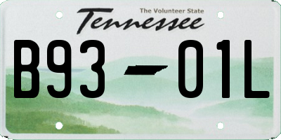 TN license plate B9301L