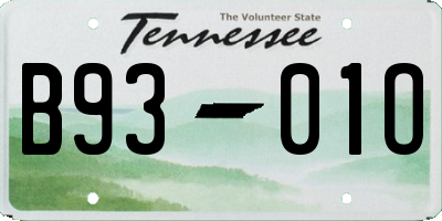 TN license plate B9301O