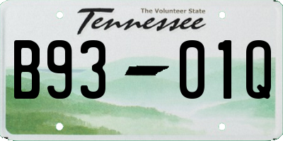 TN license plate B9301Q