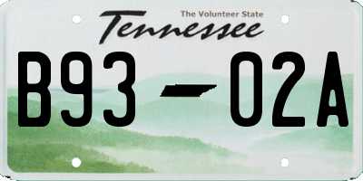 TN license plate B9302A