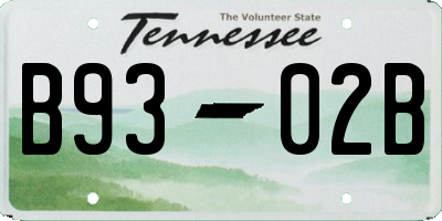 TN license plate B9302B