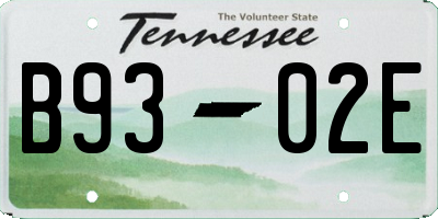 TN license plate B9302E