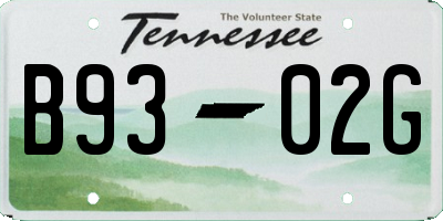 TN license plate B9302G
