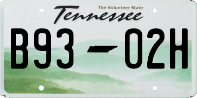 TN license plate B9302H