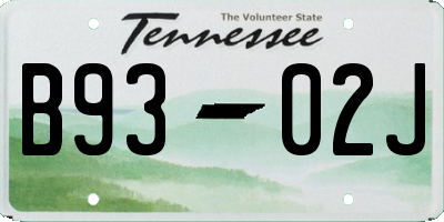 TN license plate B9302J