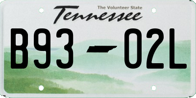 TN license plate B9302L