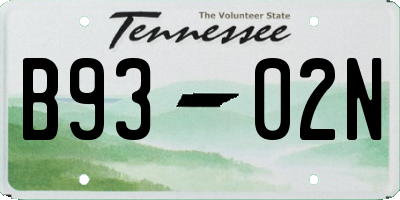 TN license plate B9302N