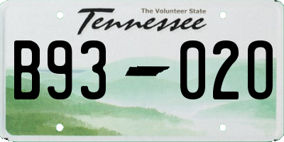 TN license plate B9302O