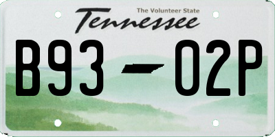 TN license plate B9302P