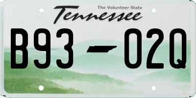 TN license plate B9302Q