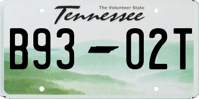 TN license plate B9302T