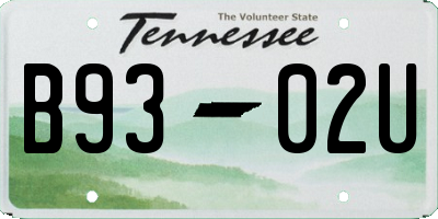 TN license plate B9302U