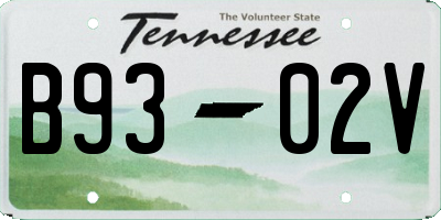 TN license plate B9302V