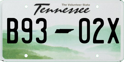 TN license plate B9302X