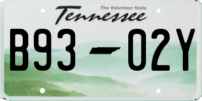 TN license plate B9302Y