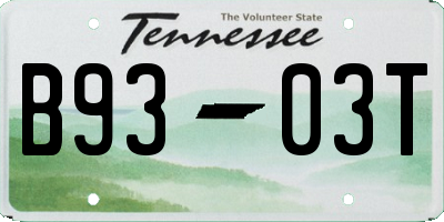 TN license plate B9303T