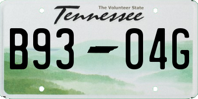 TN license plate B9304G