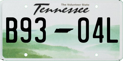 TN license plate B9304L