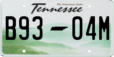 TN license plate B9304M