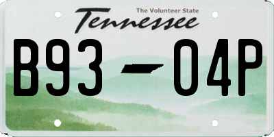 TN license plate B9304P