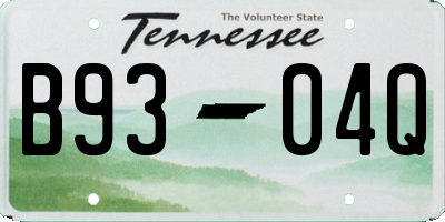 TN license plate B9304Q