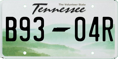 TN license plate B9304R