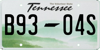TN license plate B9304S