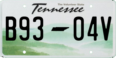 TN license plate B9304V