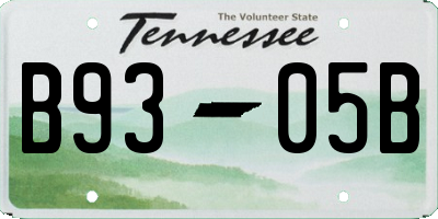 TN license plate B9305B
