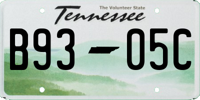 TN license plate B9305C