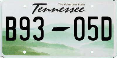 TN license plate B9305D