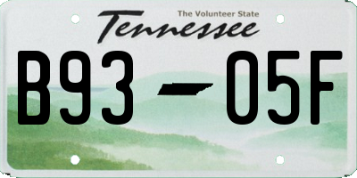 TN license plate B9305F